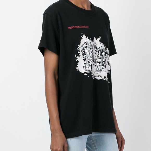 off white burning tee